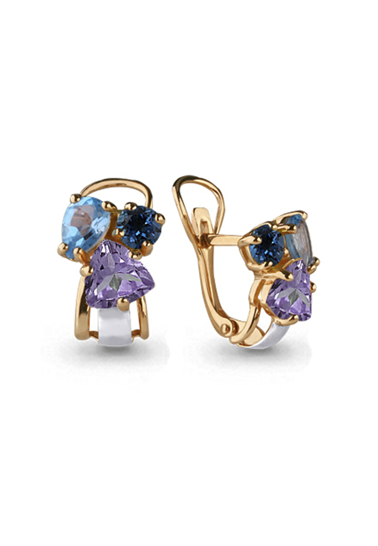 

Серьги из желтого золота с аметистом/топазом Kari Jewelry 4461142.1, 4461142.1