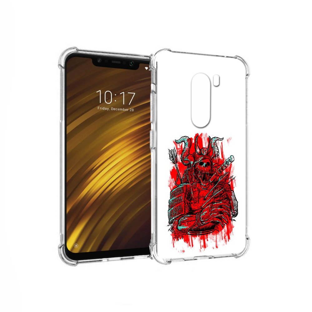 

Чехол MyPads Tocco для Xiaomi Pocophone F1 красный скелет воин (PT116503.308.413), Прозрачный, Tocco