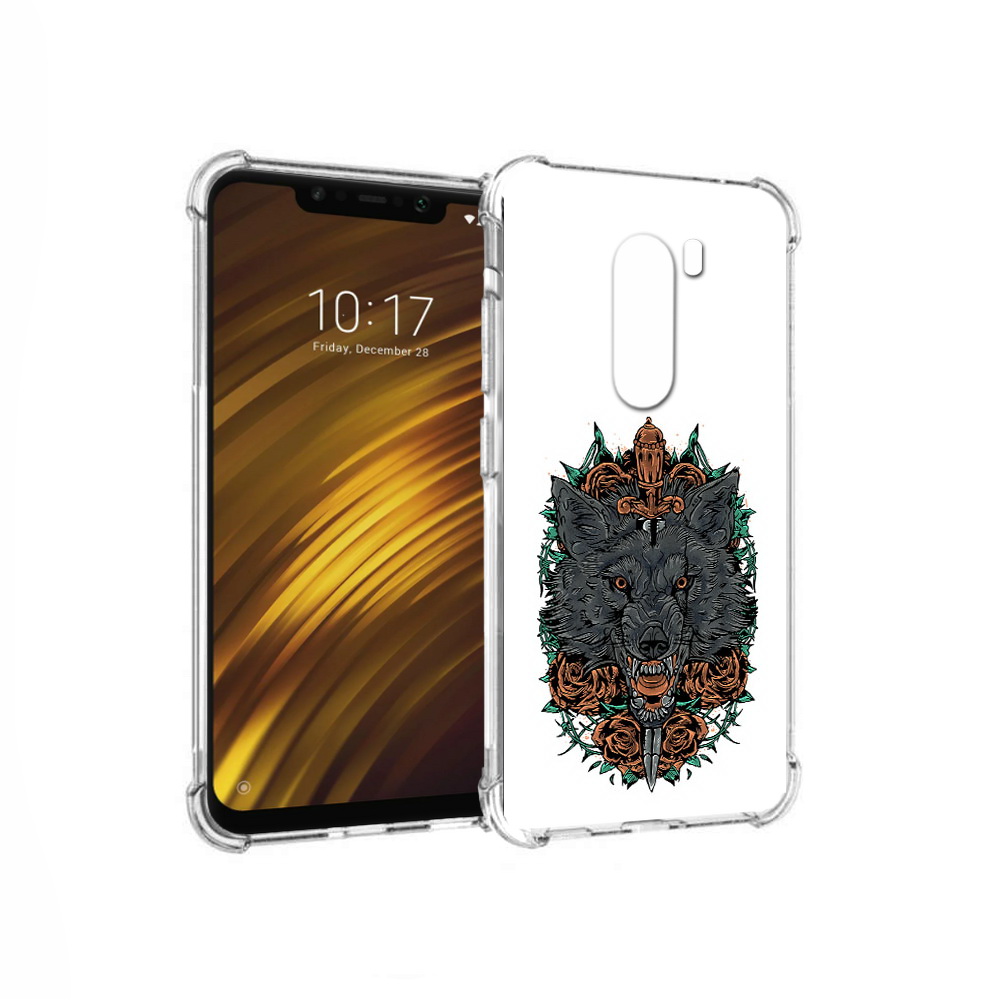 

Чехол MyPads Tocco для Xiaomi Pocophone F1 красивый злой волк (PT116503.308.409), Прозрачный, Tocco