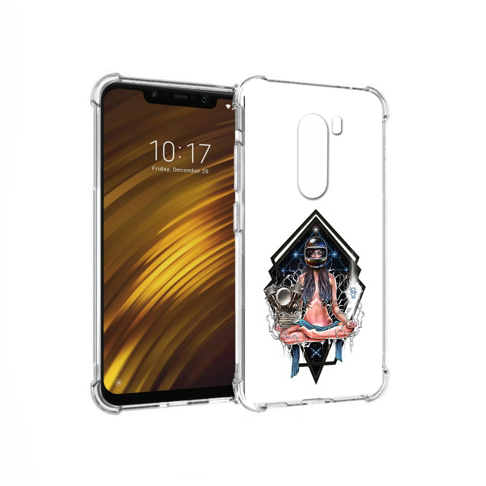 

Чехол MyPads Tocco для Xiaomi Pocophone F1 красивая девушка в шлеме (PT116503.308.406), Прозрачный, Tocco