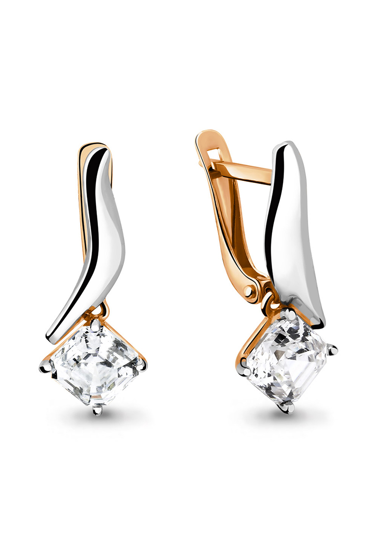 

Серьги из желтого золота с фианитом Kari Jewelry 43947.1, 43947.1