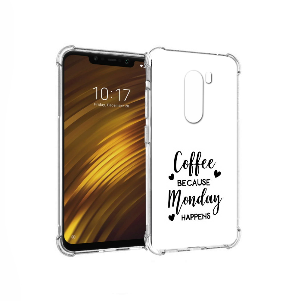 

Чехол MyPads Tocco для Xiaomi Pocophone F1 кофе и понедельник стал счастливым, Прозрачный, Tocco