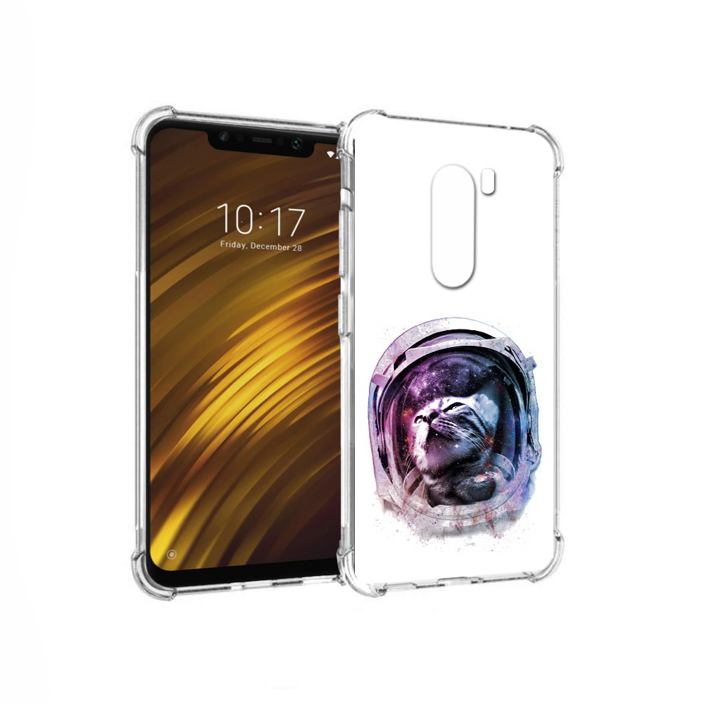 

Чехол MyPads Tocco для Xiaomi Pocophone F1 кот в шлеме (PT116503.308.396), Прозрачный, Tocco