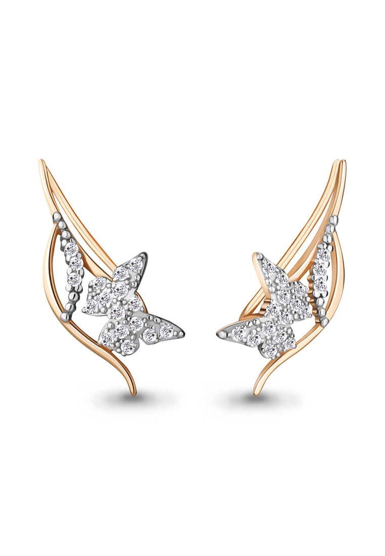 

Серьги из желтого золота с фианитом Kari Jewelry 49382А.1, 49382А.1