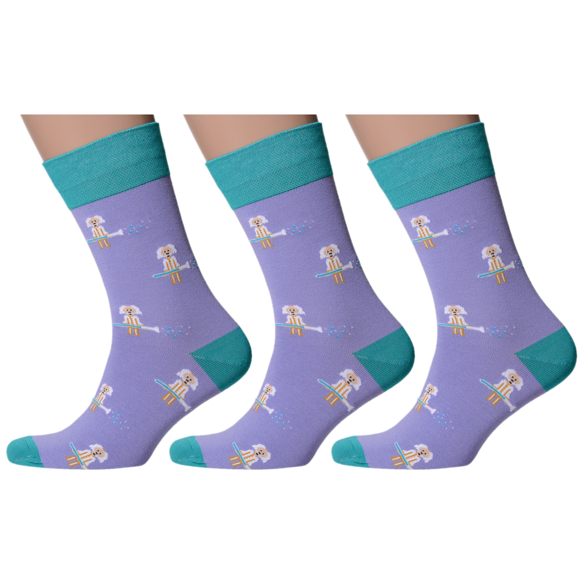 Комплект носков мужских MoscowSocksClub msk3-М25 фиолетовых 27