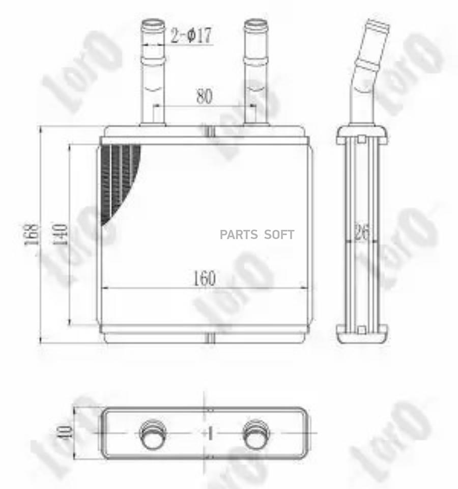 

Радиатор Отопителя Hyundai Amica (98-) 1.0 I 12V, Atos (Mx) (98-) 1.0 I 12V