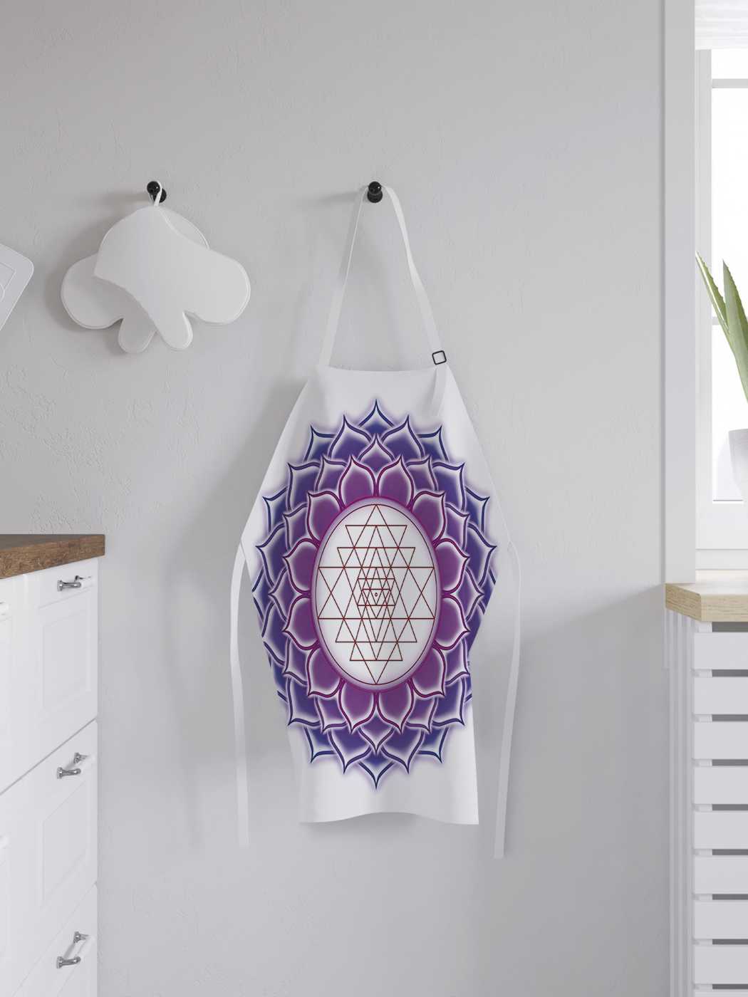 

Фартук женский для готовки JoyArty "Тысячелепестковый лотос", универсальный размер, Голубой