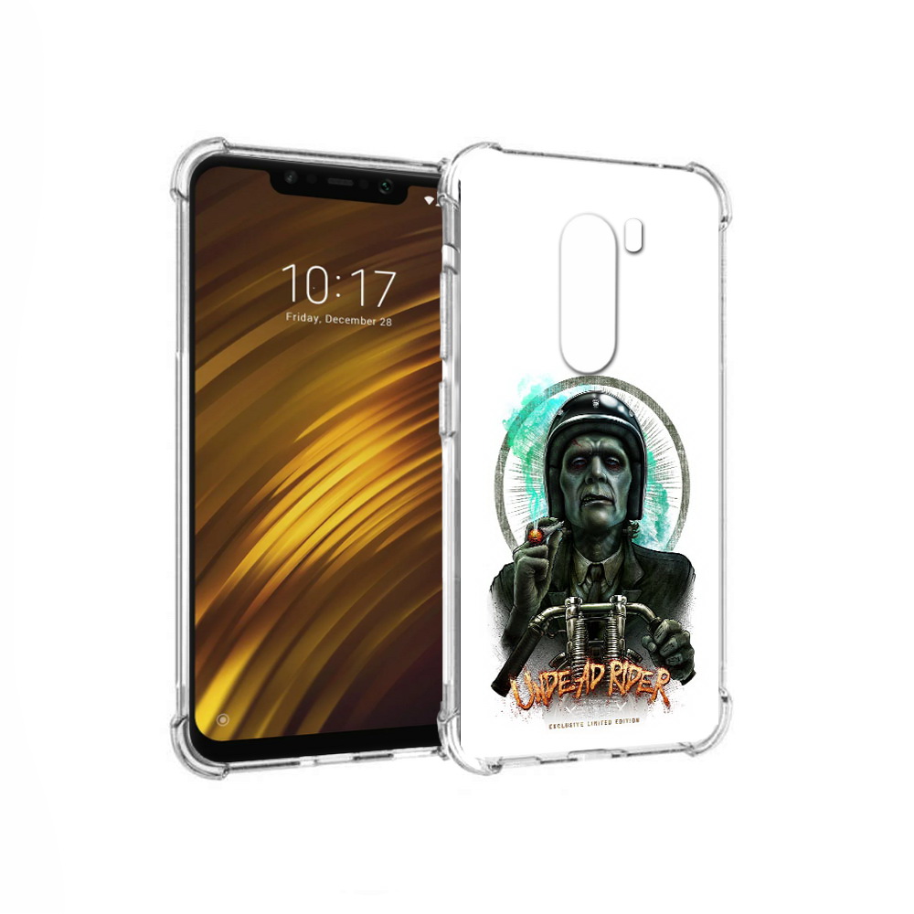 

Чехол MyPads Tocco для Xiaomi Pocophone F1 зеленый мужчина с сигаретой на мотоцикле, Прозрачный, Tocco