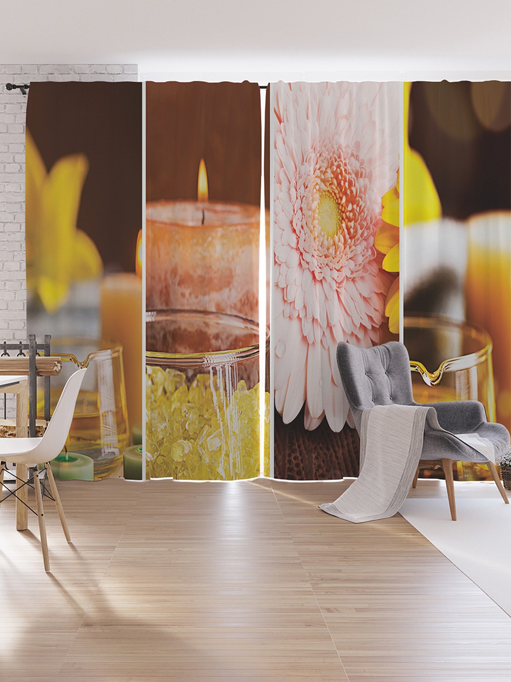 

Шторы под лён JoyArty "Ароматные свечи", серия Oxford DeLux, 340х265 см, Ароматные свечи