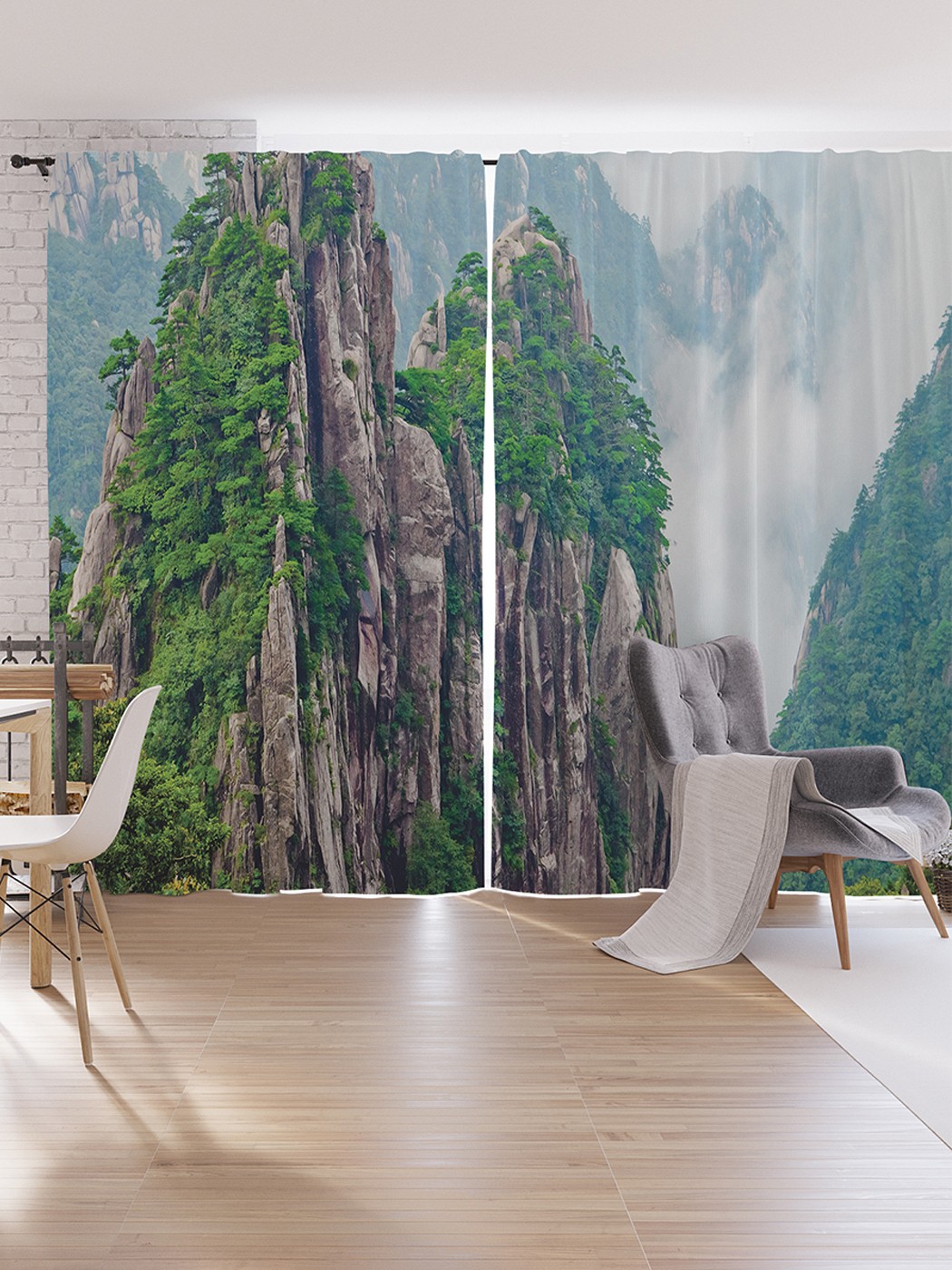 

Шторы под лён JoyArty "Заросшие горы", серия Oxford DeLux, 340х265 см, Заросшие горы