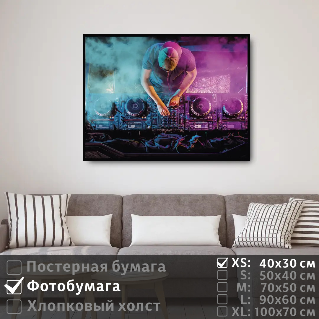 

Постер на фотобумаге ПолиЦентр Диджей на дискотеке 40х30 см, ДиджейНаДискотеке