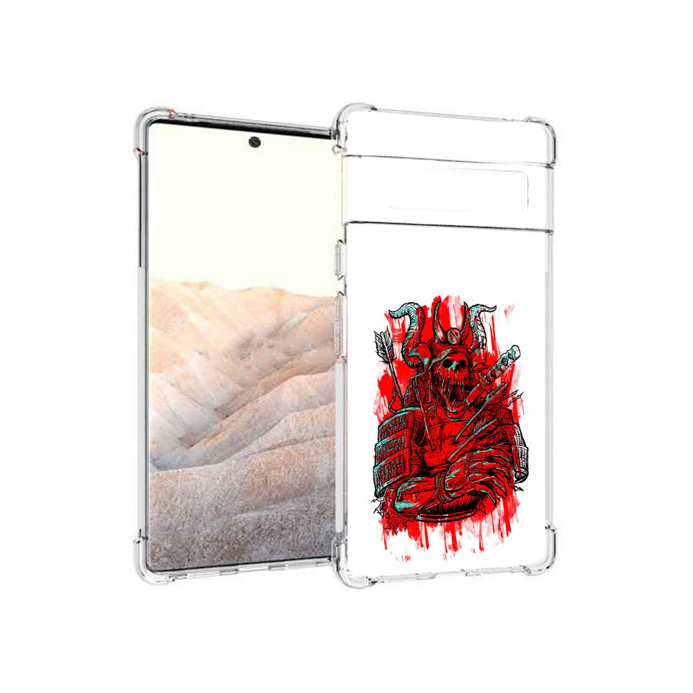 

Чехол MyPads Tocco для Google Pixel 6 Pro красный скелет воин, Прозрачный, Tocco
