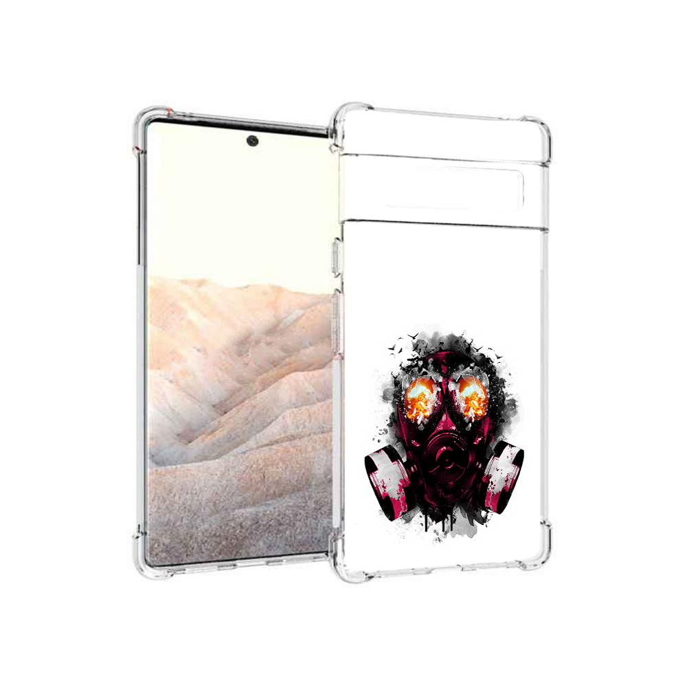 

Чехол MyPads Tocco для Google Pixel 6 Pro красный противогаз, Прозрачный, Tocco
