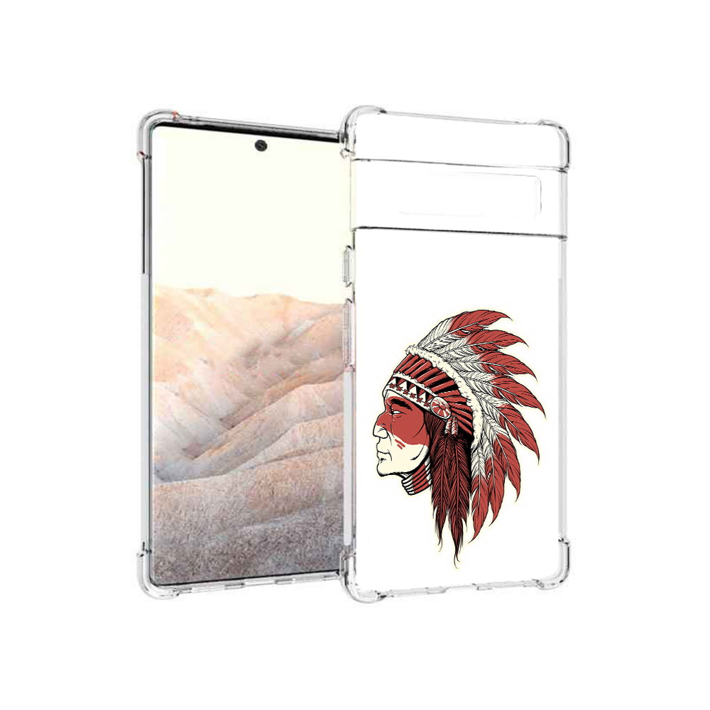 

Чехол MyPads Tocco для Google Pixel 6 Pro красный индеец, Прозрачный, Tocco