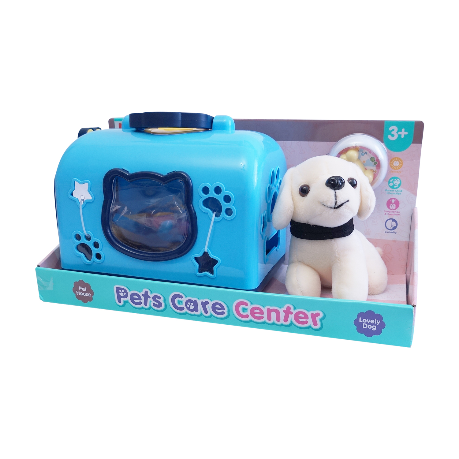 фото Игровой набор jia yu toys собачка в переноске, голубая blue/ast851