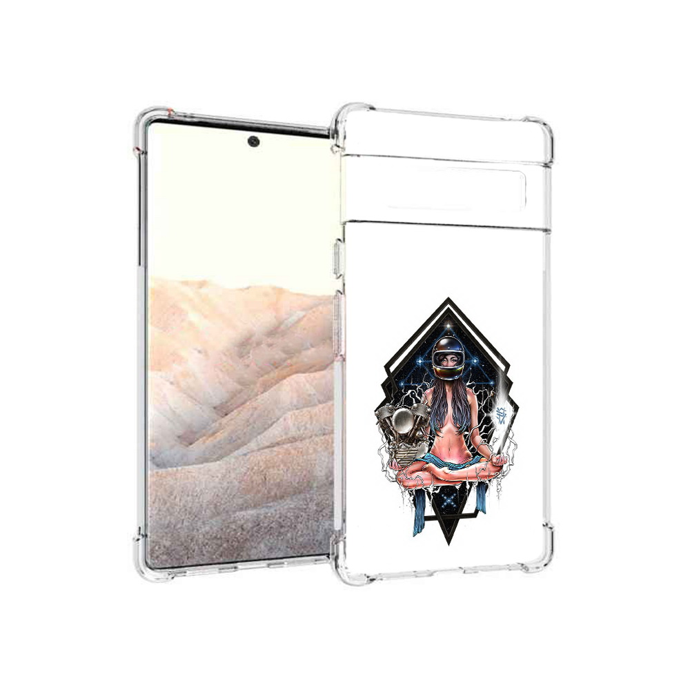 

Чехол MyPads Tocco для Google Pixel 6 Pro красивая девушка в шлеме, Прозрачный, Tocco