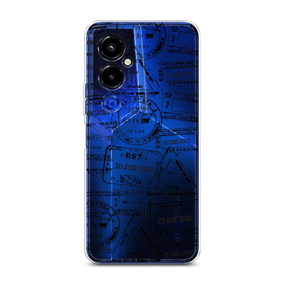 

Чехол на Tecno Pova 4 Pro "Visa stamps 2", Белый;черный;серый, 302650-2