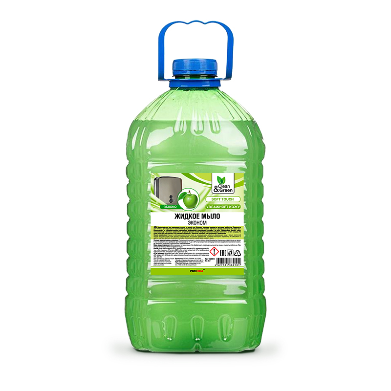 Мыло Жидкое Эконом Яблоко 5 Кг. Clean&Green Cg8010 AVS CG8010 жидкое гель мыло эконом класса prosept diona e citrus с ароматом цитрусовых 5 л