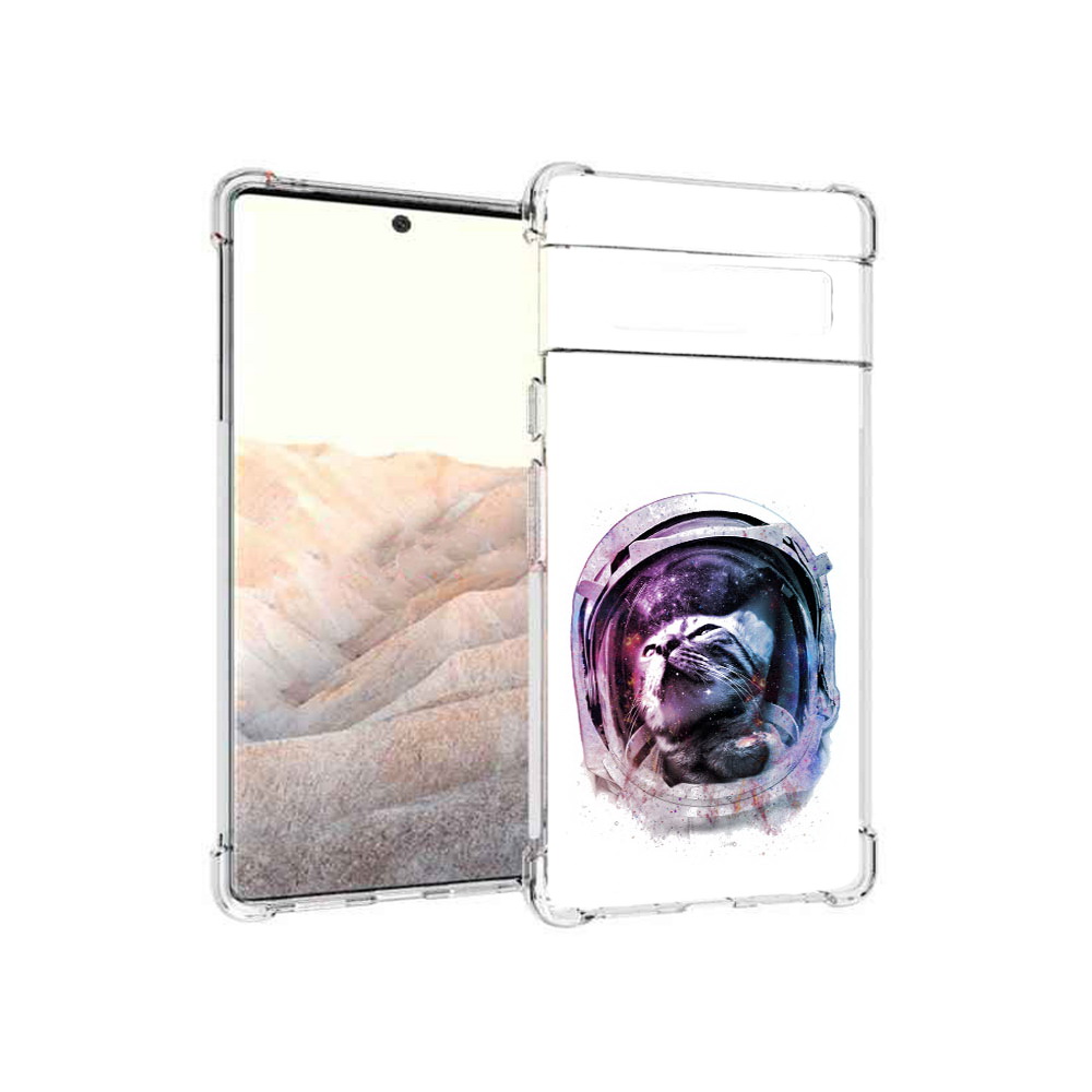 

Чехол MyPads Tocco для Google Pixel 6 Pro кот в шлеме, Прозрачный, Tocco