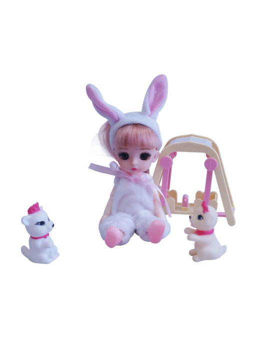 фото Игровой набор jia yu toys кукла в костюме зайчика с аксессуарами k0084