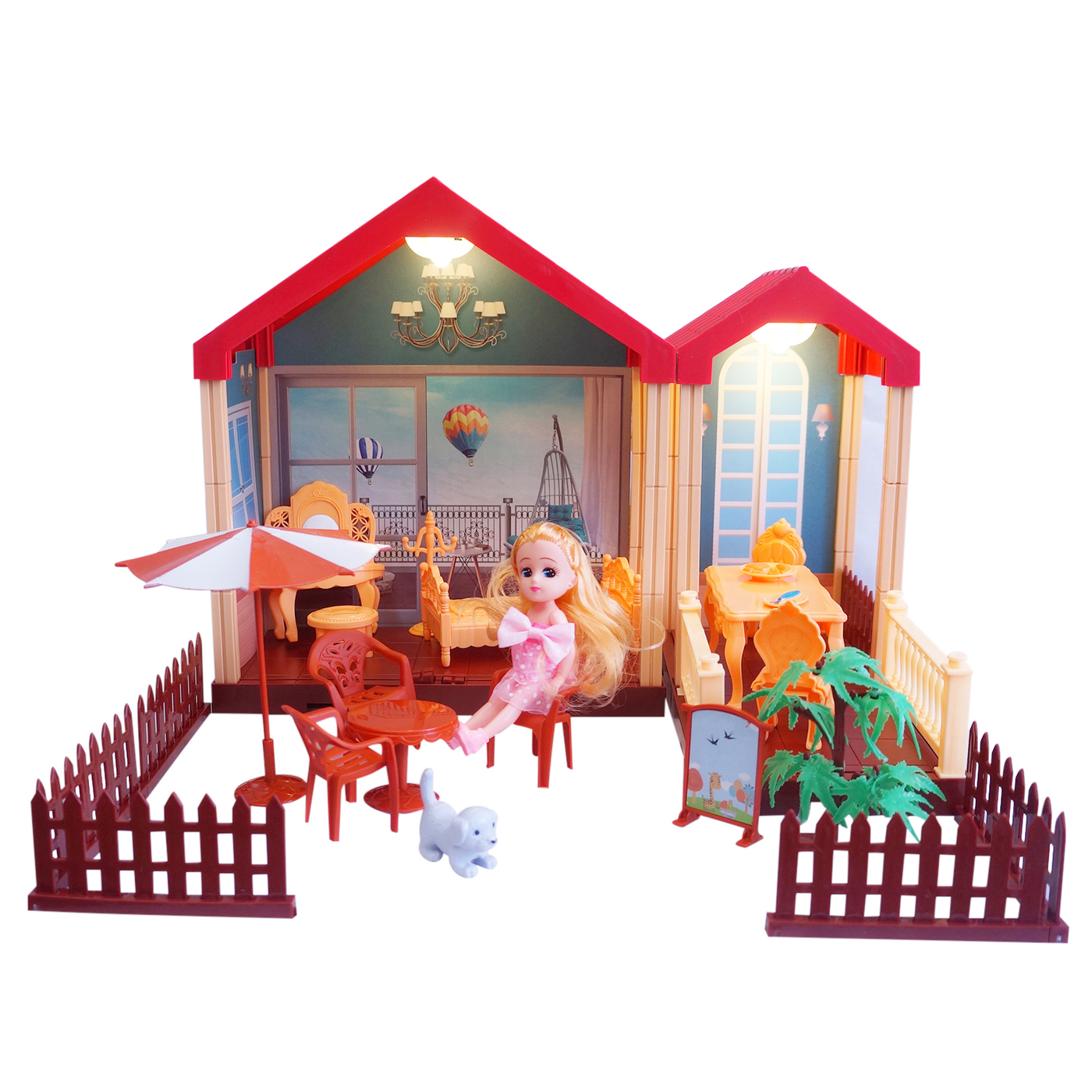 

Дом для кукол Jia Yu Toys с аксессуарами, 60 элементов 668-31A
