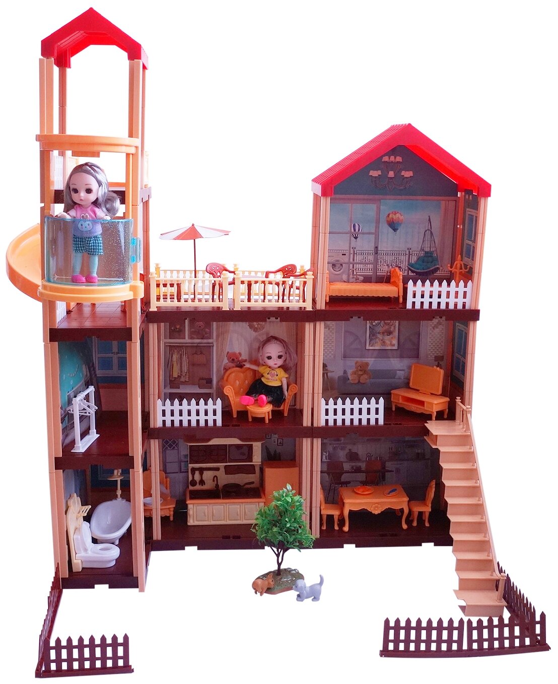 

Дом для кукол Jia Yu Toys с аксессуарами, 245 элементов 668-24