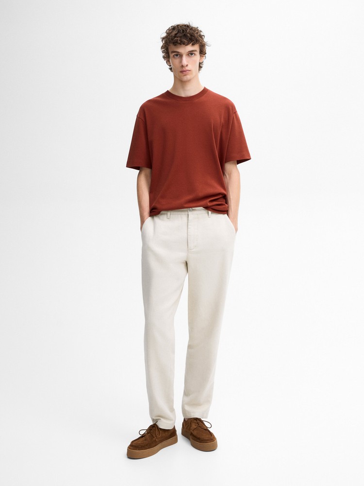

футболка мужская Massimo Dutti 1417/275-I2024 красная S, Красный, 1417/275-I2024
