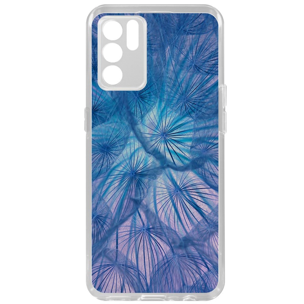 

Чехол-накладка Krutoff Clear Case Синий одуванчик для Oppo Reno6, Прозрачный