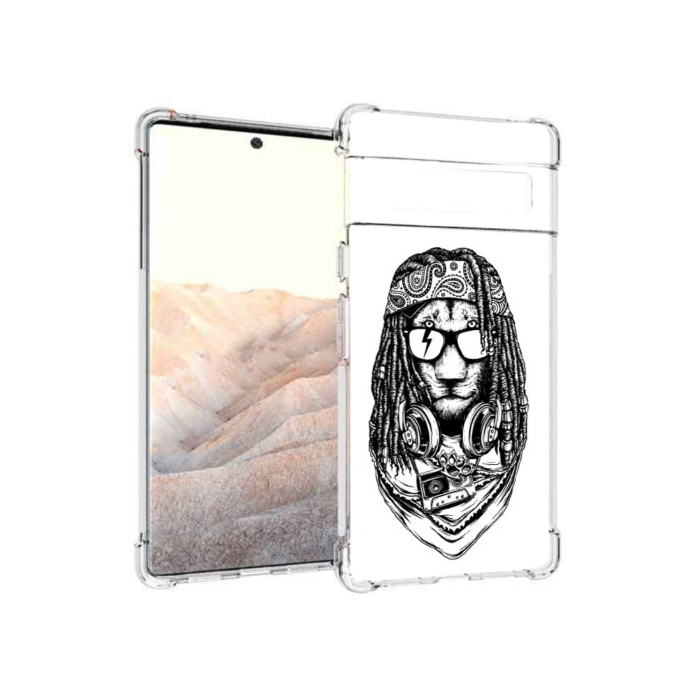 

Чехол MyPads Tocco для Google Pixel 6 Pro дреды льва, Прозрачный, Tocco