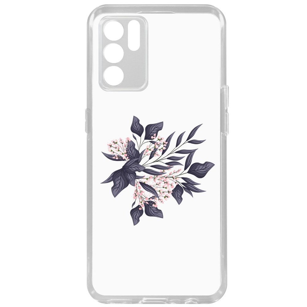 фото Чехол-накладка krutoff clear case розовые бутоны для oppo reno6