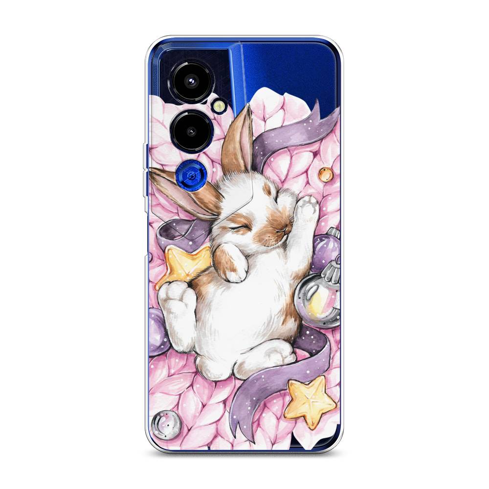 

Чехол на Tecno Pova 4 Pro "Кролик спит", Розовый;белый, 302650-5