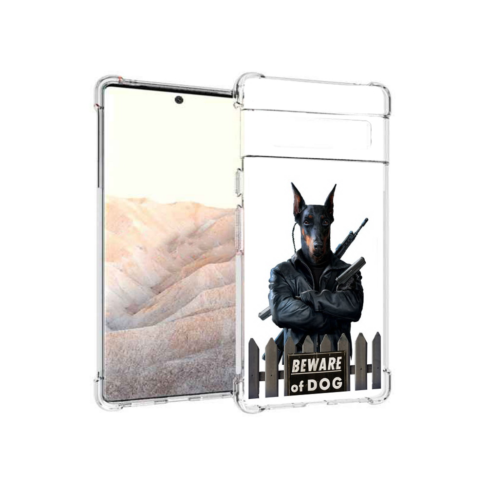 

Чехол MyPads Tocco для Google Pixel 6 Pro доберман, Прозрачный, Tocco