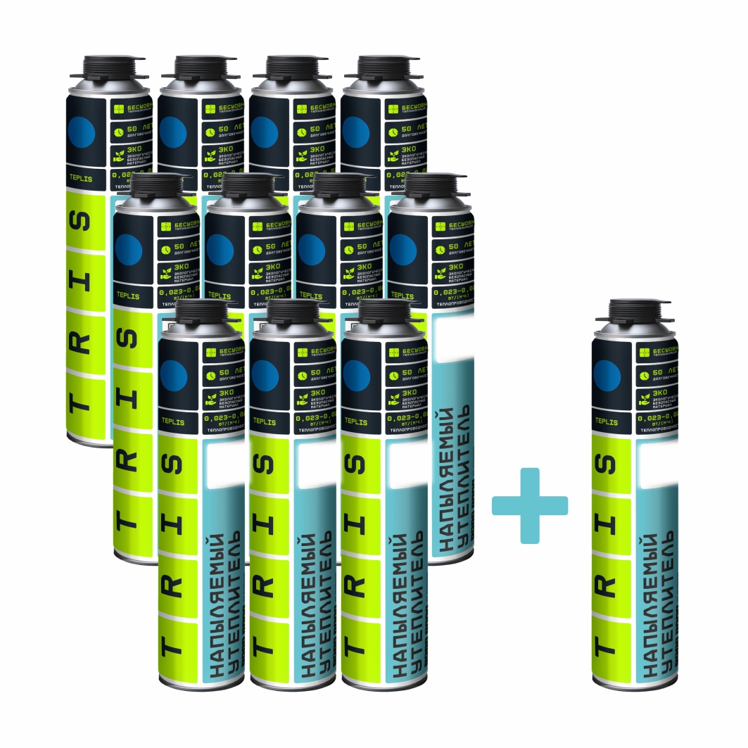 Комплект Напыляемый утеплитель Tris TEPLIS Е895 12 шт