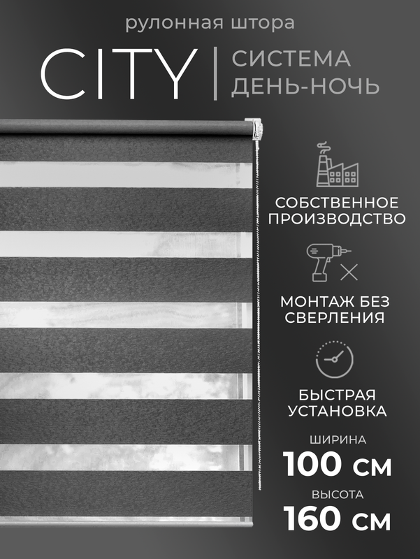 

Рулонные шторы LM DЕСОR День Ночь 100 на 160 жалюзи на окна, 60