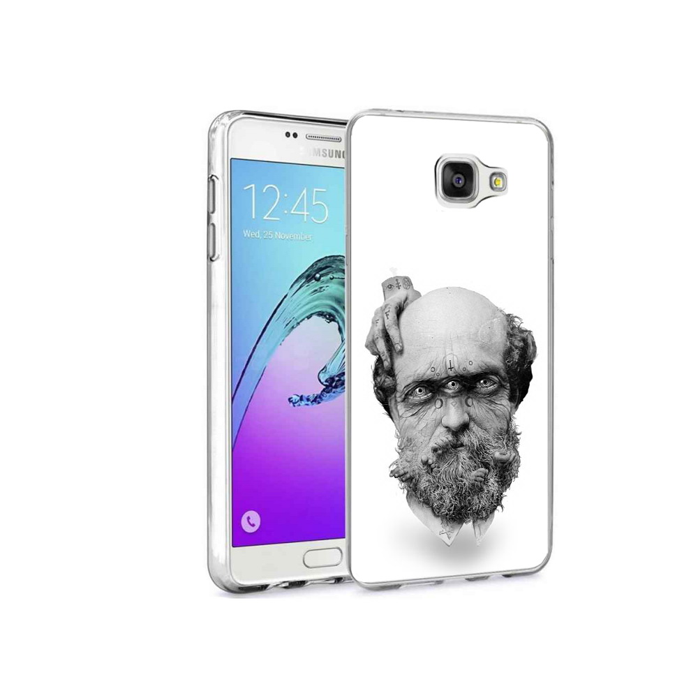

Чехол MyPads Tocco для Samsung Galaxy A9 Pro страшный бородатый мужчина абстракция, Прозрачный, Tocco