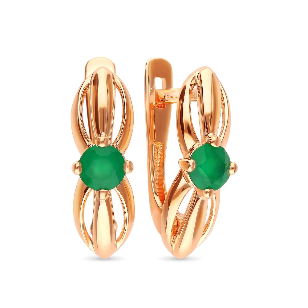 

Серьги из красного золота с агатом 585Gold 202007783, 202007783