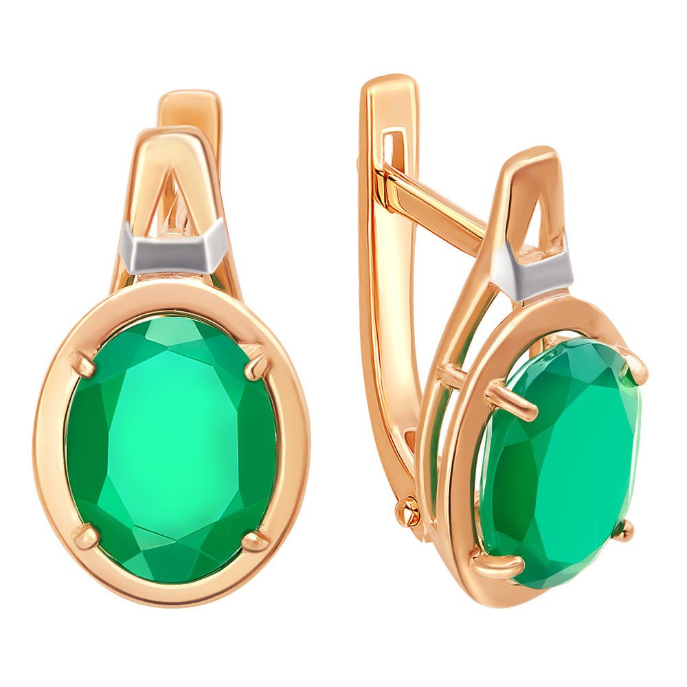

Серьги из красного золота с агатом 585Gold 202005714, 202005714