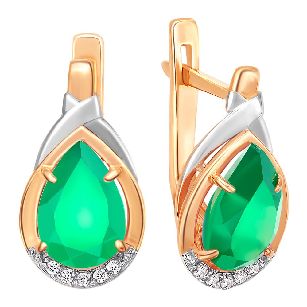 

Серьги из красного золота 585Gold 202005712, агат, 202005712