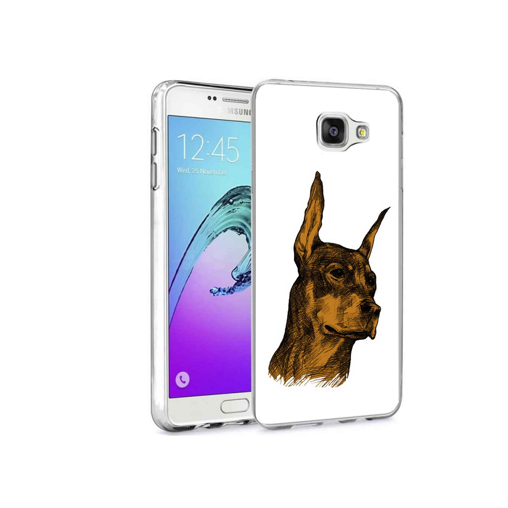 

Чехол MyPads Tocco для Samsung Galaxy A9 Pro скетч доберман (PT52968.556.605), Прозрачный, Tocco