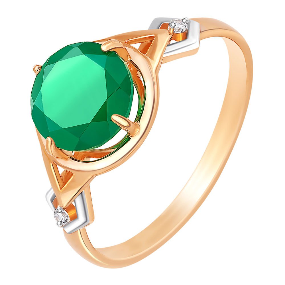 

Кольцо женское из красного золота с агатом 585Gold 201007630, р, 201007630