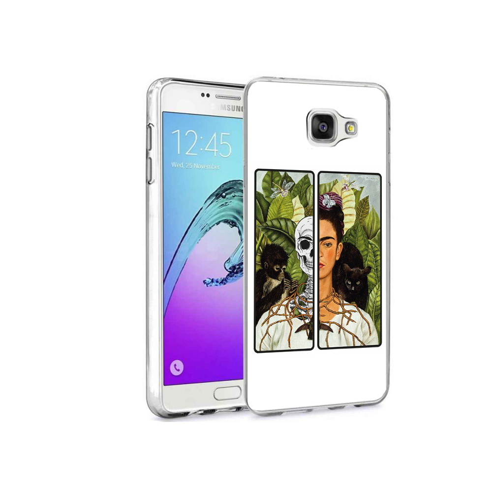 

Чехол MyPads Tocco для Samsung Galaxy A9 Pro сдвоенная картинка девушка скелет, Прозрачный, Tocco