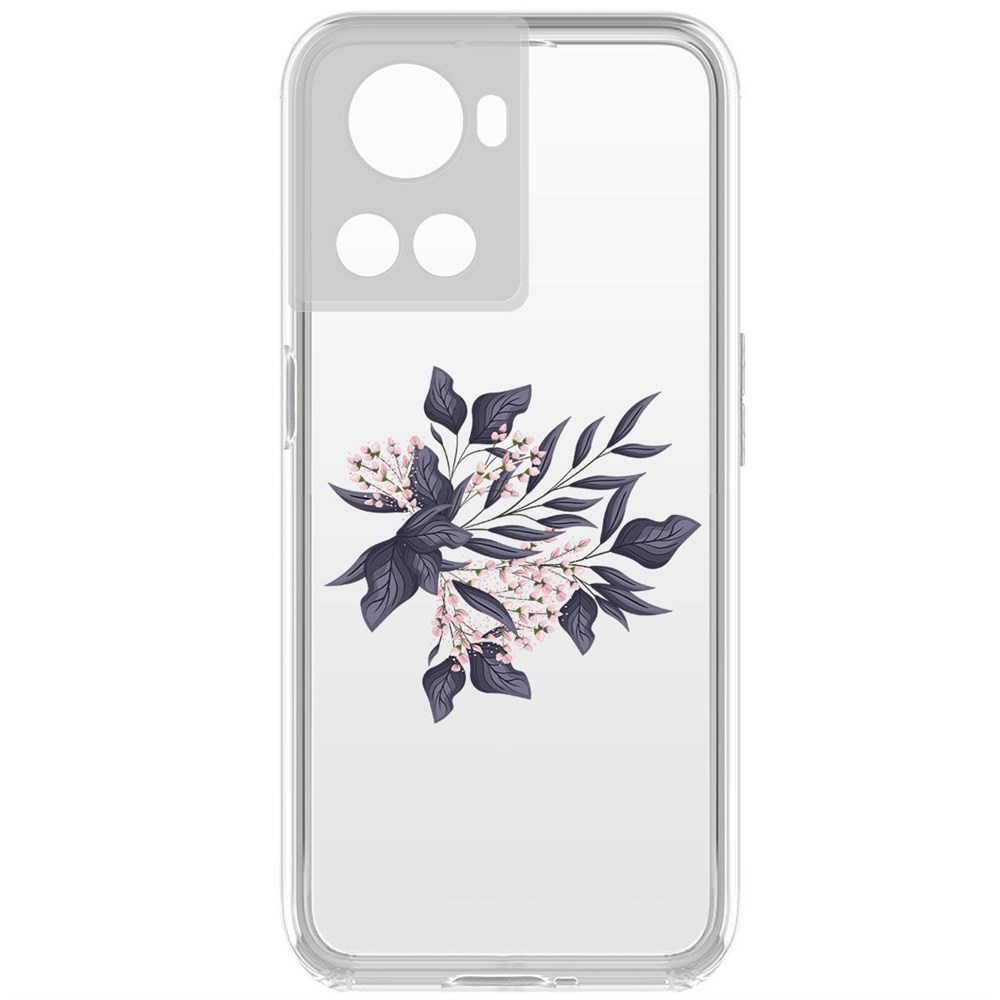 фото Чехол-накладка krutoff clear case розовые бутоны для oneplus 10r