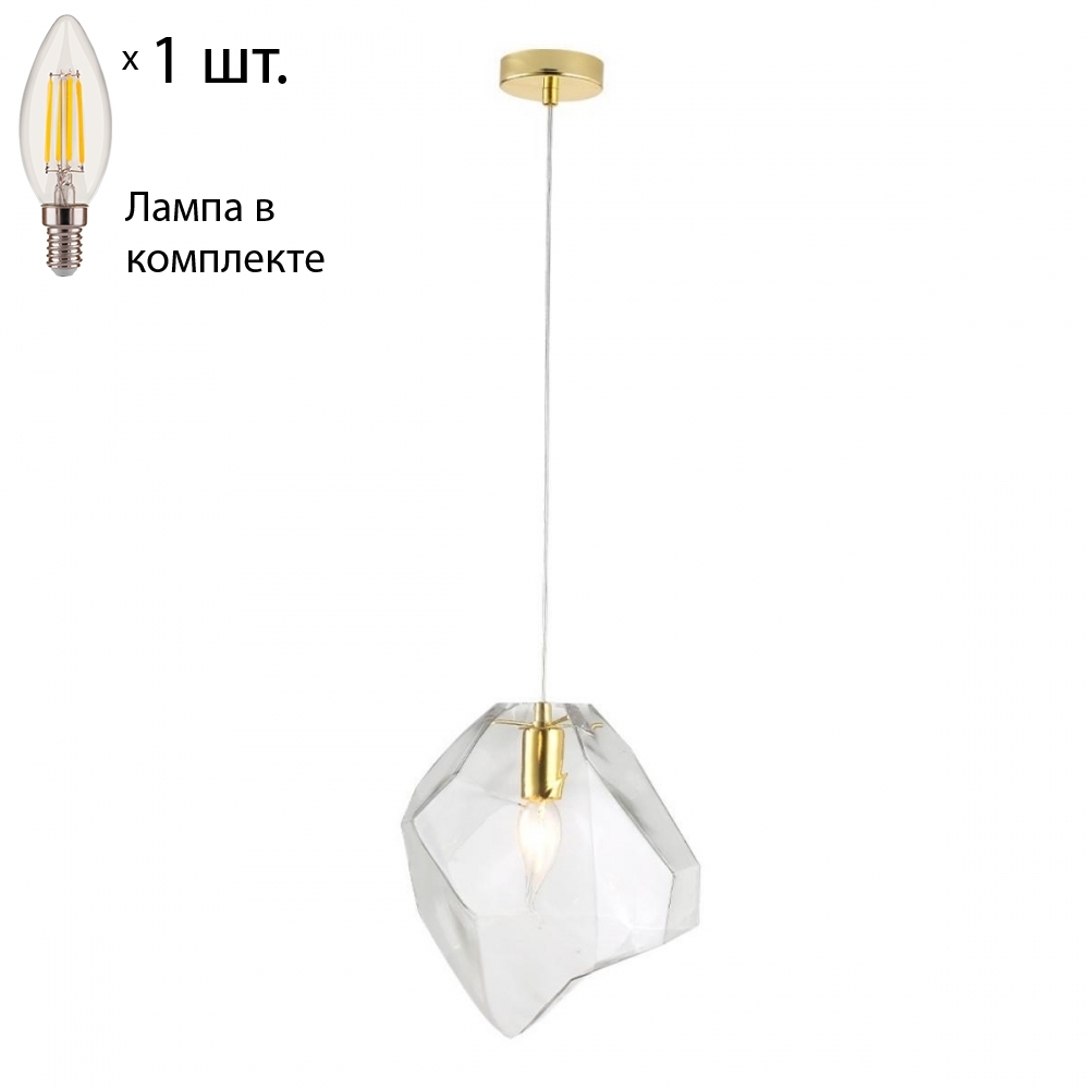 

Подвесной светильник с лампочкой CRYSTAL LUX NUESTRO SP1 GOLD/TRANSPARENT