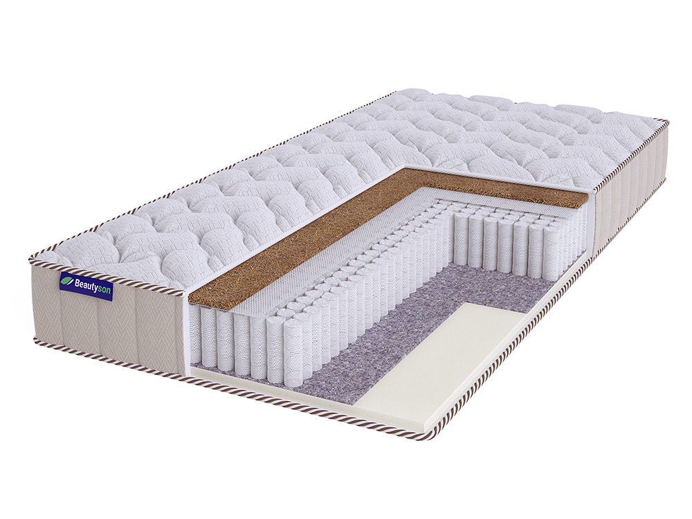

Матрас BeautySon SPRING Foam Cocos 1 S1200 LUX 110х195, Белый, SPRING Foam Cocos 1 S1200 LUх