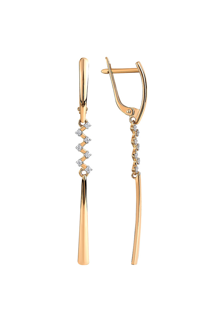 

Серьги из желтого золота с фианитом Kari Jewelry СЛ-29600, СЛ-29600