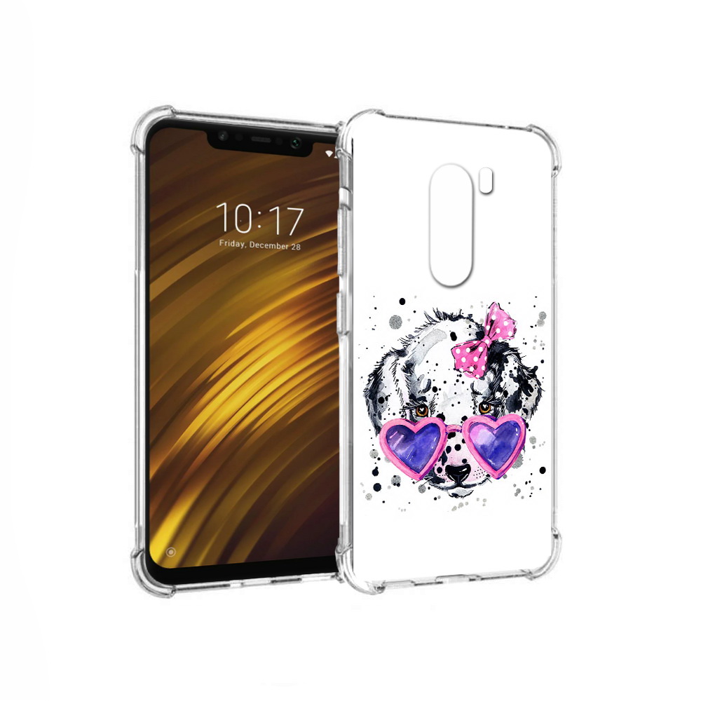 

Чехол MyPads Tocco для Xiaomi Pocophone F1 долматинец в очках (PT116503.308.337), Прозрачный, Tocco