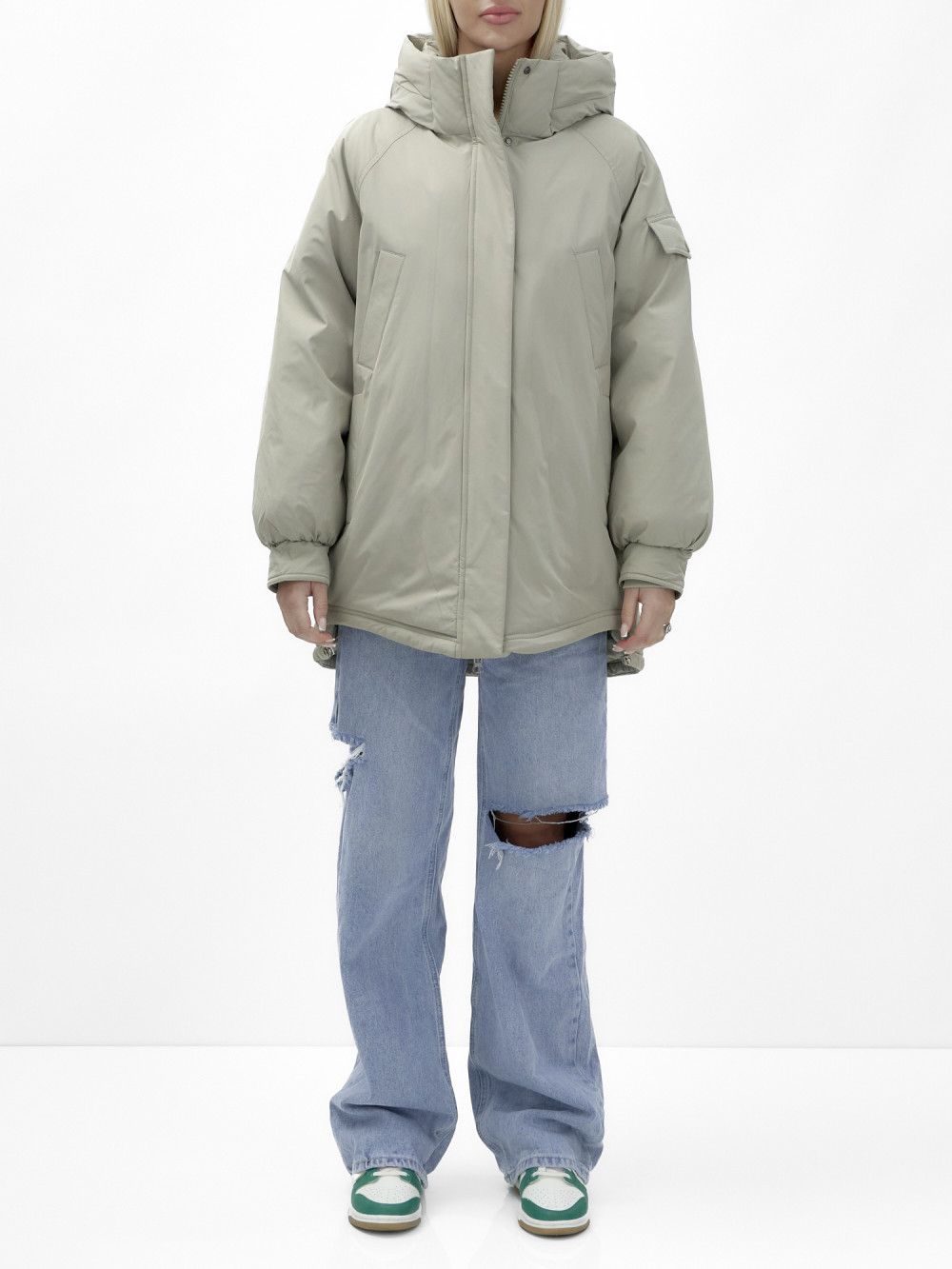 

Куртка женская NoBrand AD9630 зеленая S, Зеленый, AD9630