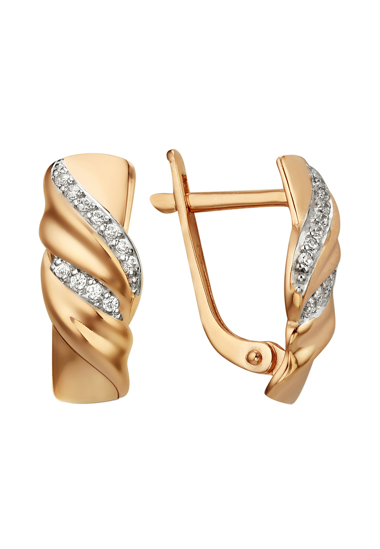 Серьги из желтого золота с фианитом Kari Jewelry СЛ-98500