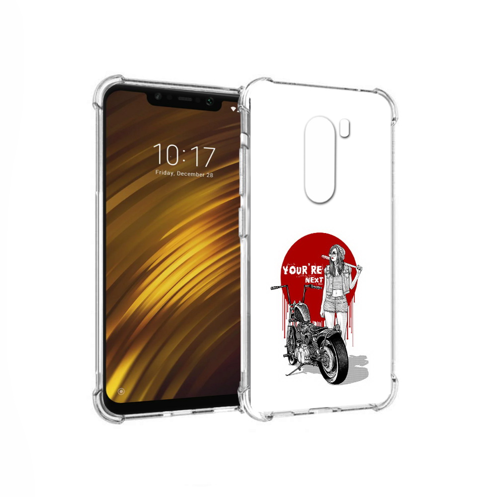 

Чехол MyPads Tocco для Xiaomi Pocophone F1 девушка с мотоциклом (PT116503.308.315), Прозрачный, Tocco