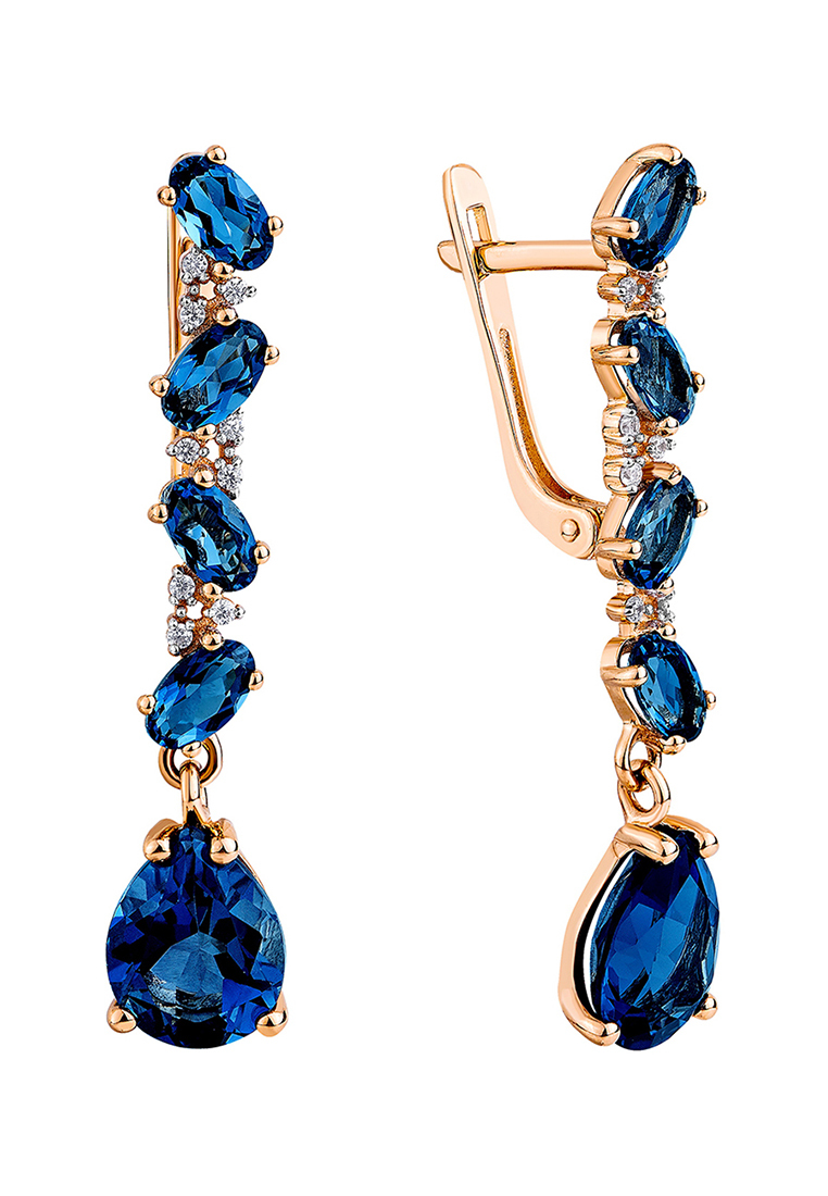 

Серьги из желтого золота с топазом/фианитом Kari Jewelry СЛ-90100-ТЛ, СЛ-90100-ТЛ
